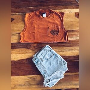 Harley Davidson North Carolina Crop T-shirt Size Medium